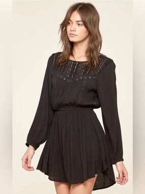 Amuse Society Portia Black Mini Dress